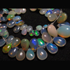 8 inches strand Trully Nice Quality - Ethiopian Opal - Smooth Polished Pear Briolett Full Flashy amazing Fire Huge size 5x4 - 9x12 - 65pcs